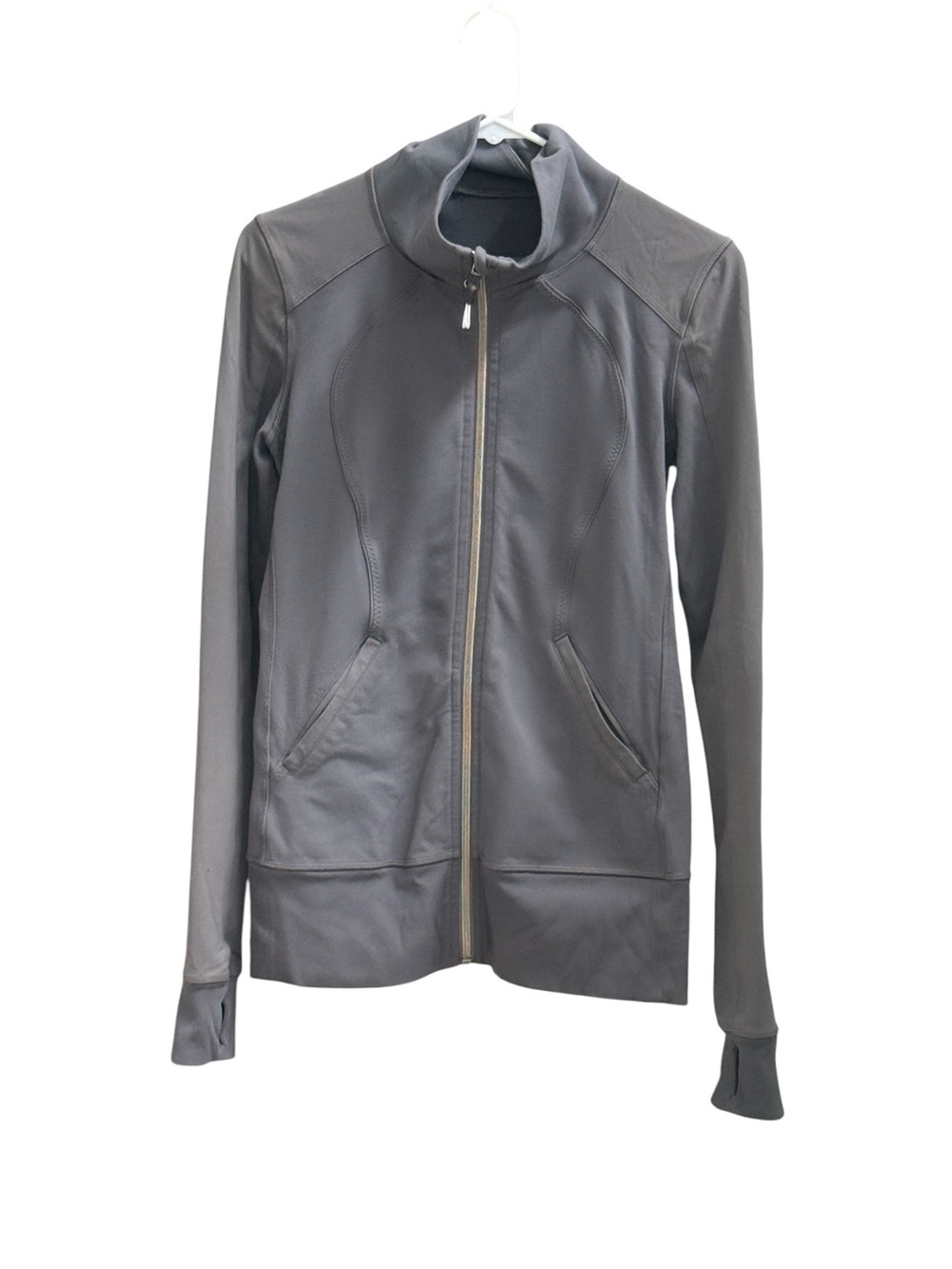 Lululemon Gray Zip Up Jacket Thumbhole Athletic Yoga jacket